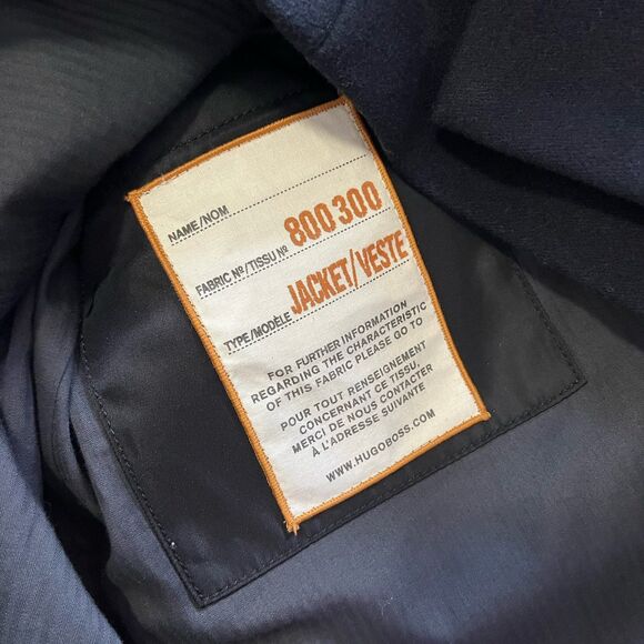 Hugo Boss Coat Full Zip Overcoat Wool Blend Winter Black Mens Size 42R - Picture 5 of 8